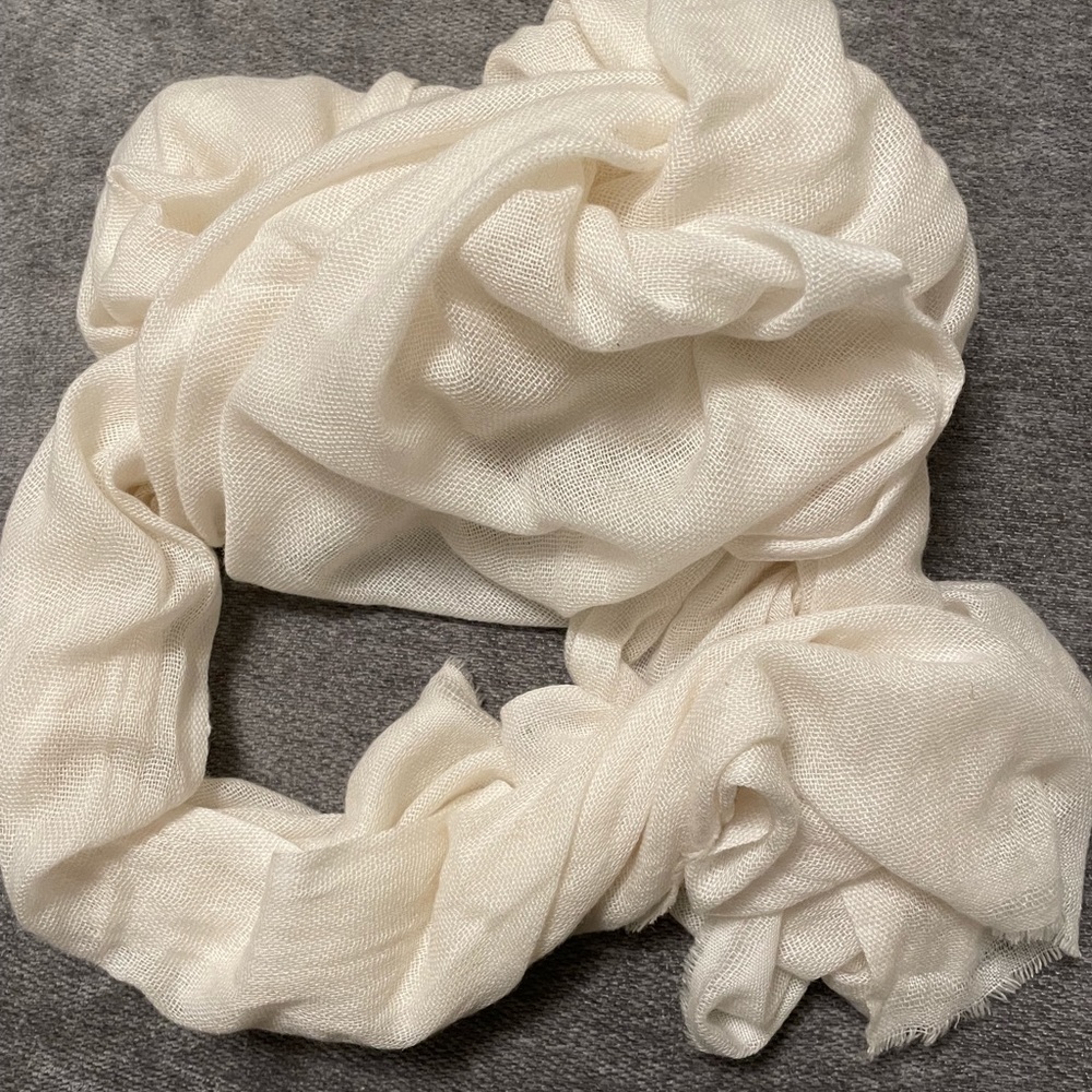 Cashmere wool ivory scarf - wedding shawl - wrap